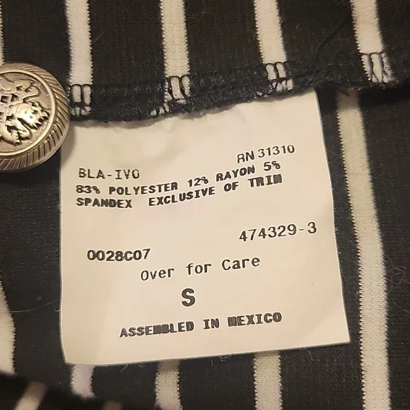 Iz Byer Black & White Military Jacket - Picture 6 of 6